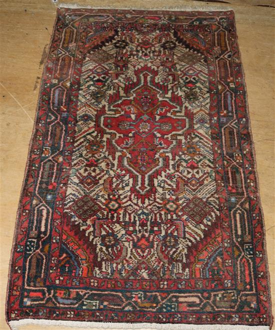 Small Caucasuan red ground medallion rug